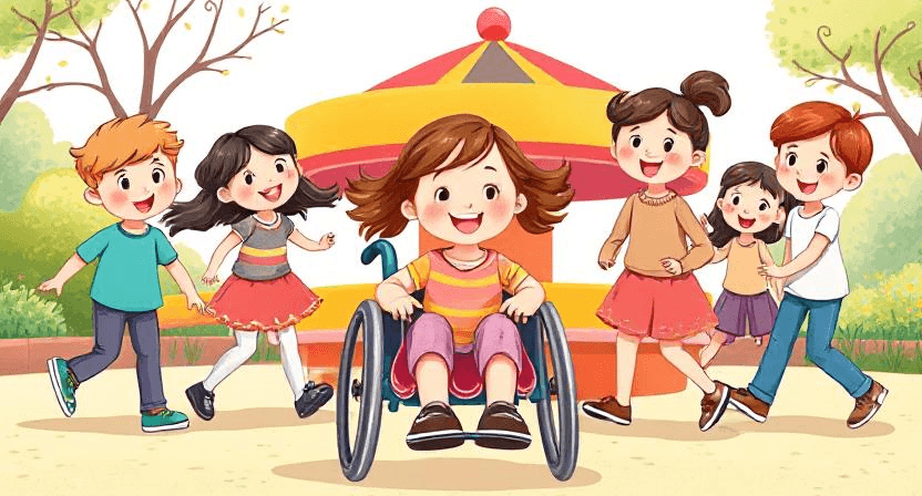 قصّة عن التعاون: مايا والكرسي المتحرك