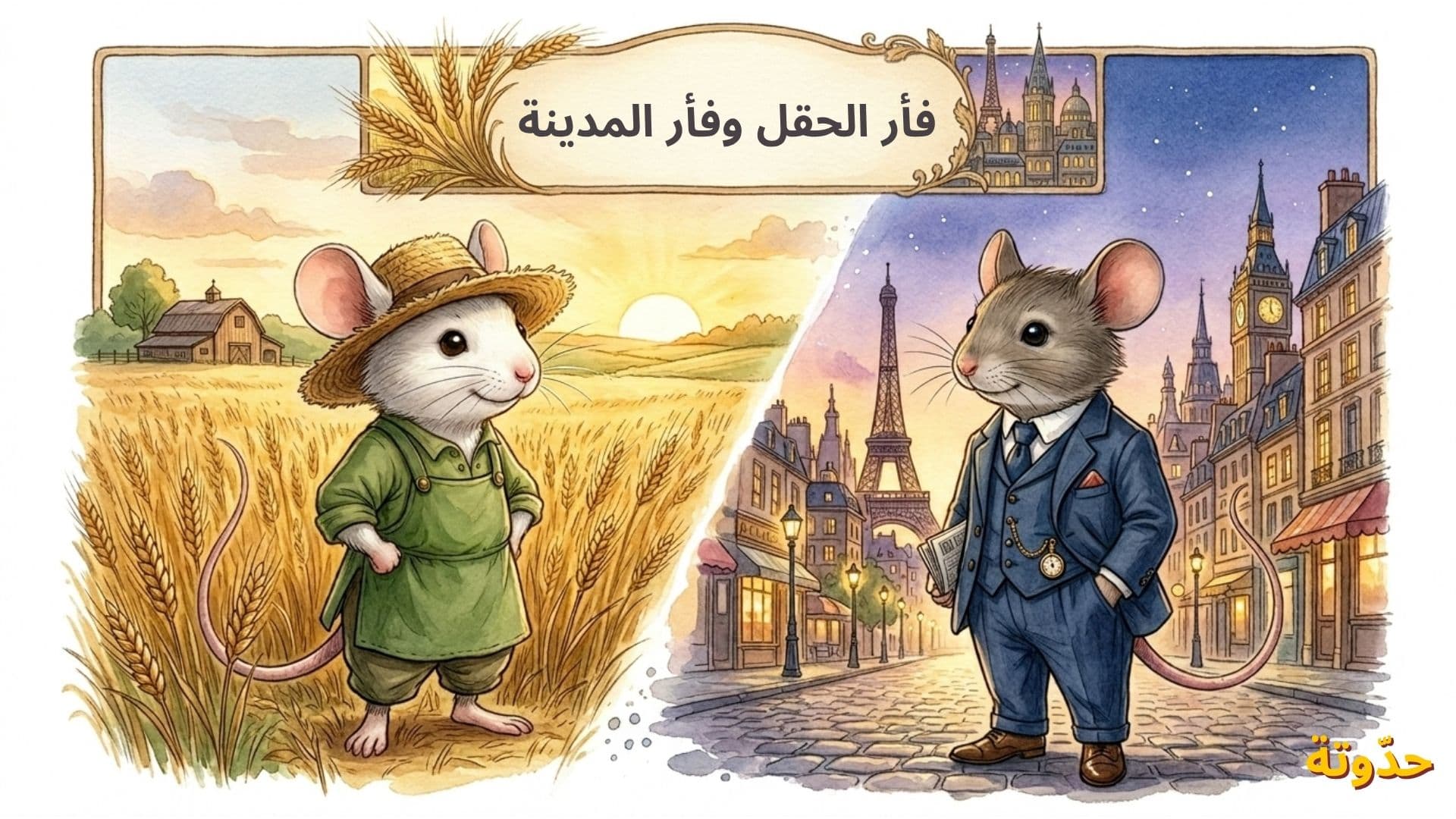قصة قصيرة للأطفال: فأر الحقل وفأر المدينة