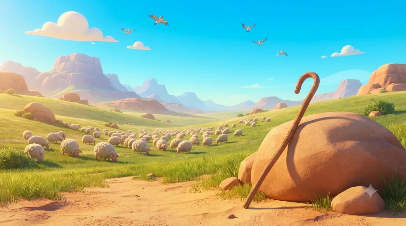 Sheep grazing peacefully in green pastures