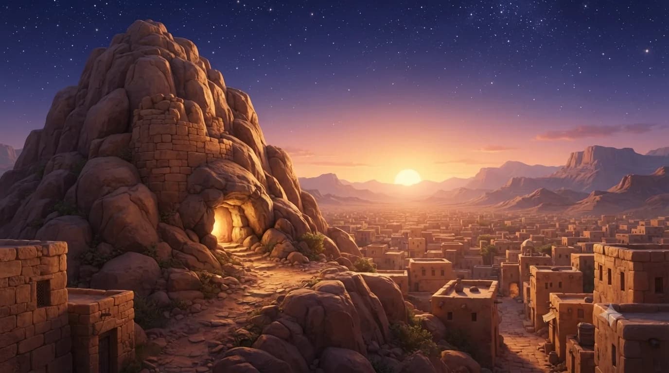 Cave Hira resting atop the mountains of Makkah