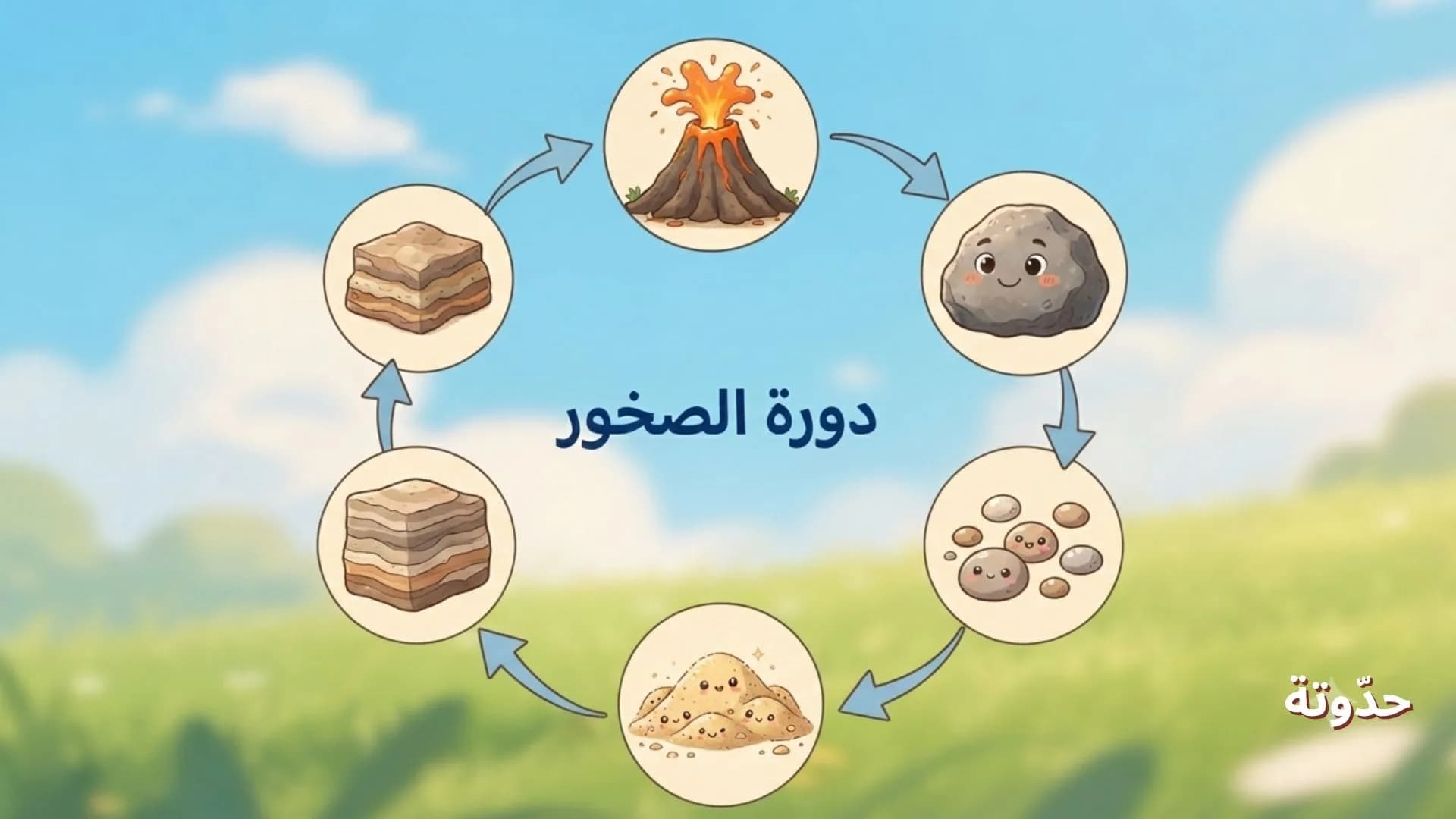 ملخص دورة حياة الصخور