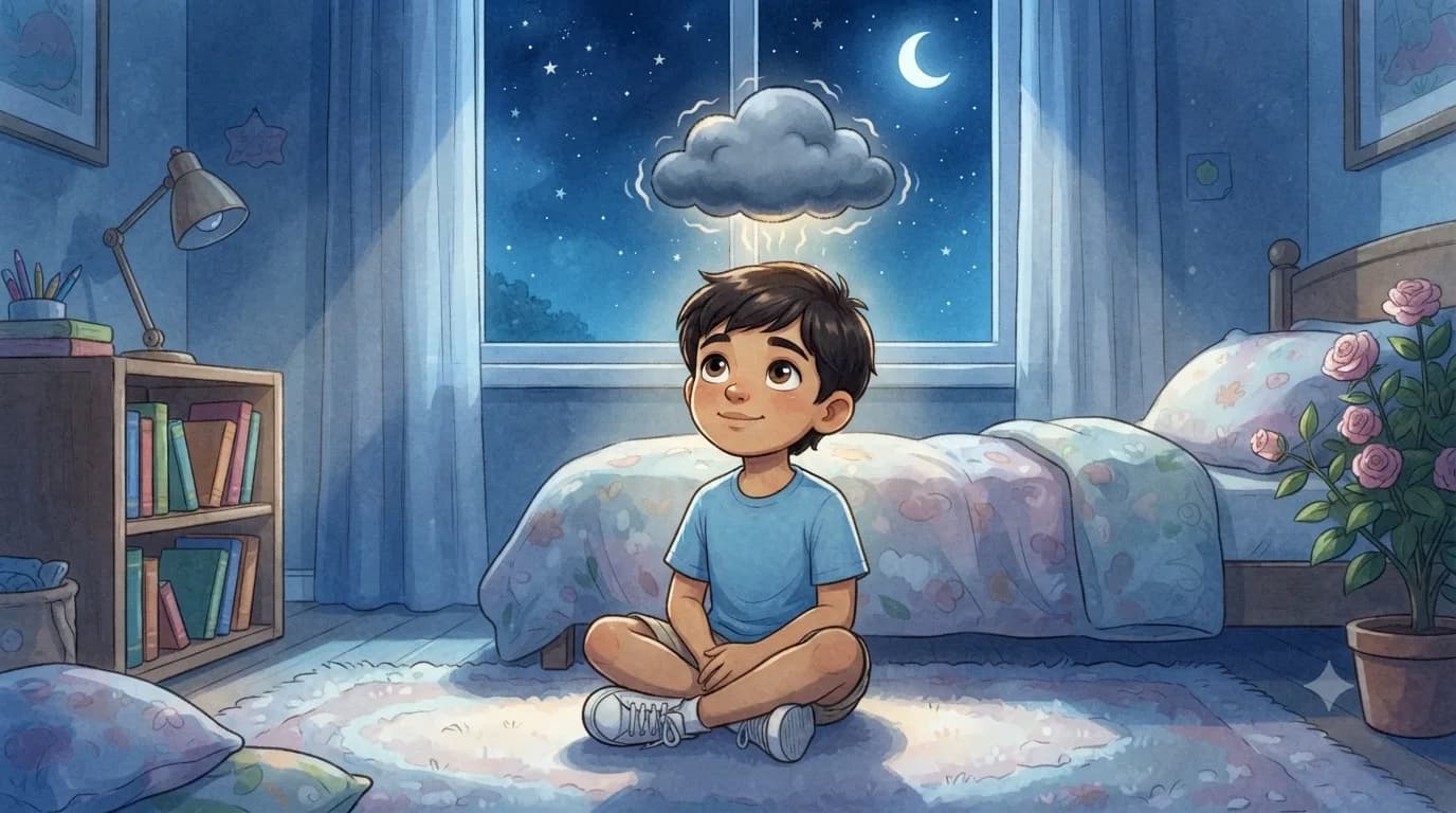 Sami sitting by his windowsill, ready to talk to the cloud.