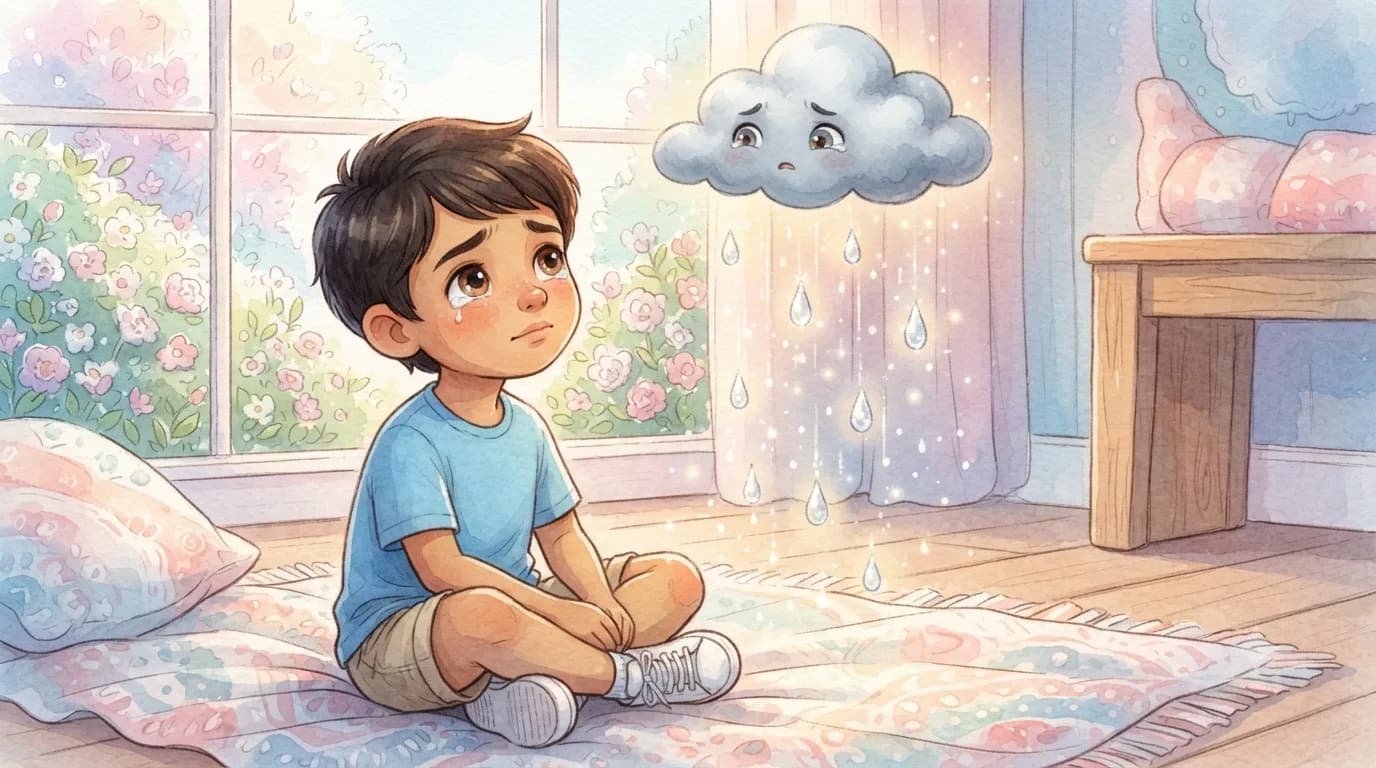 Sami and the cloud sharing an honest cry.