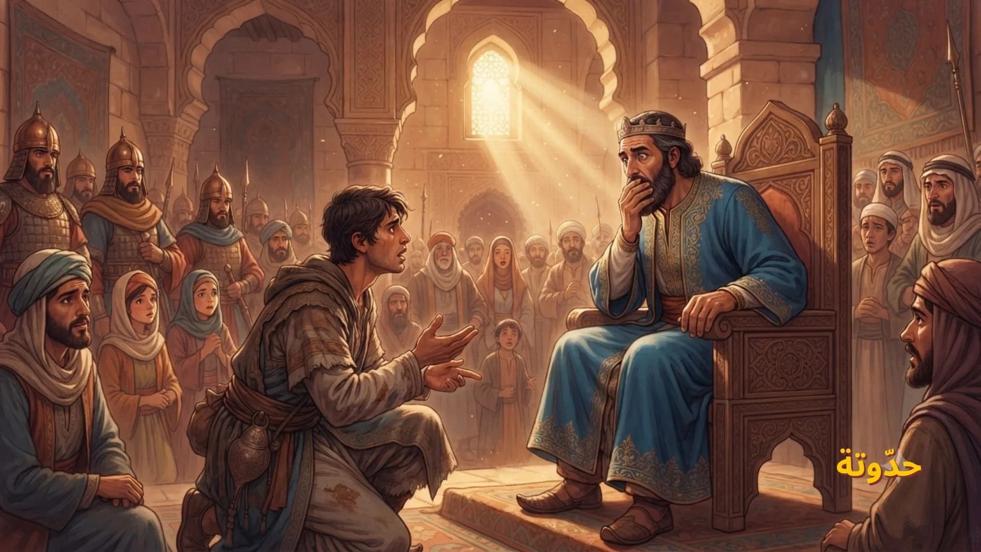 الملك المؤمن يستمع إلى قصّة أهل الكهف