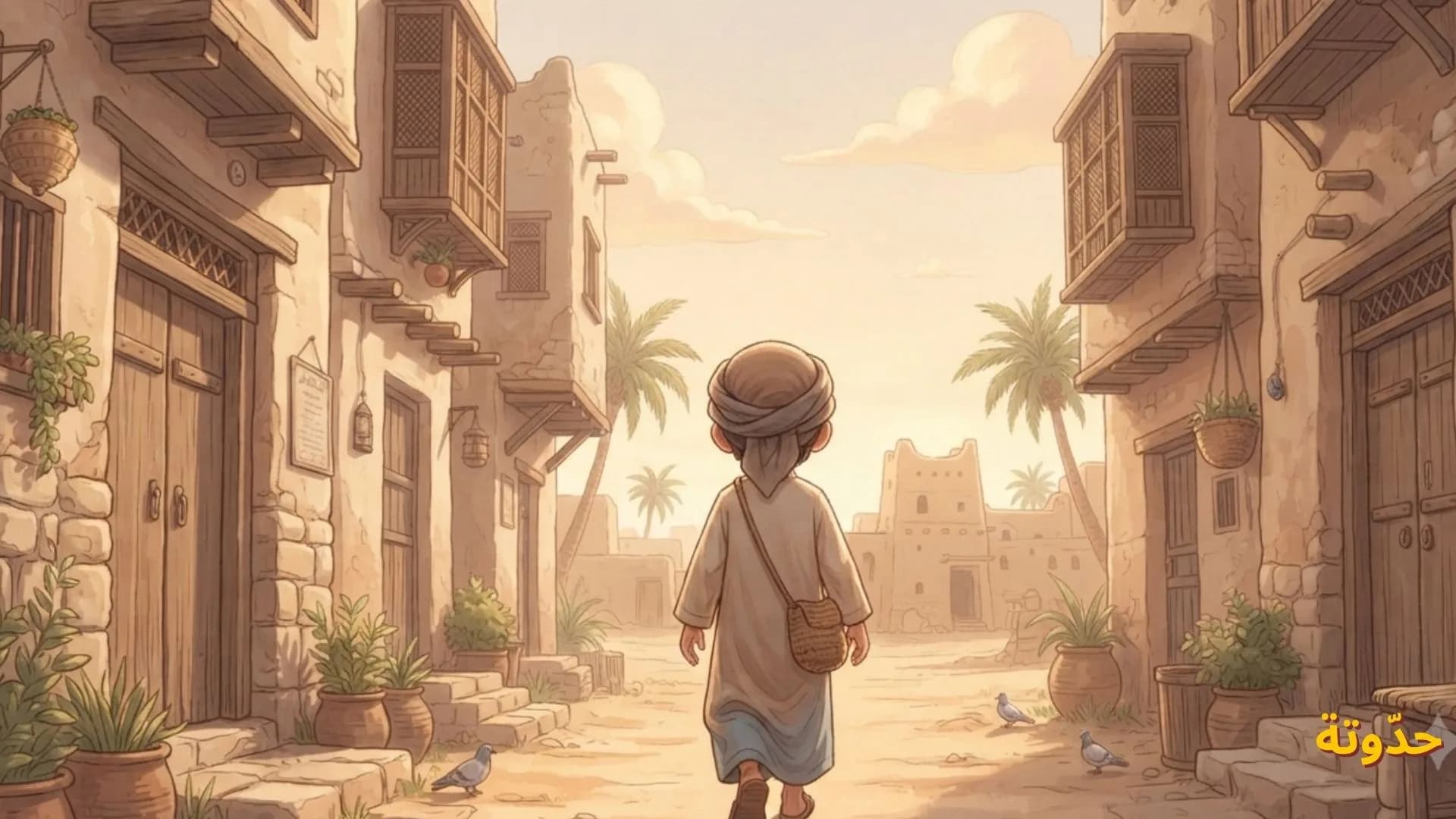 طفل يمشي في شوارع مكة المكرمة