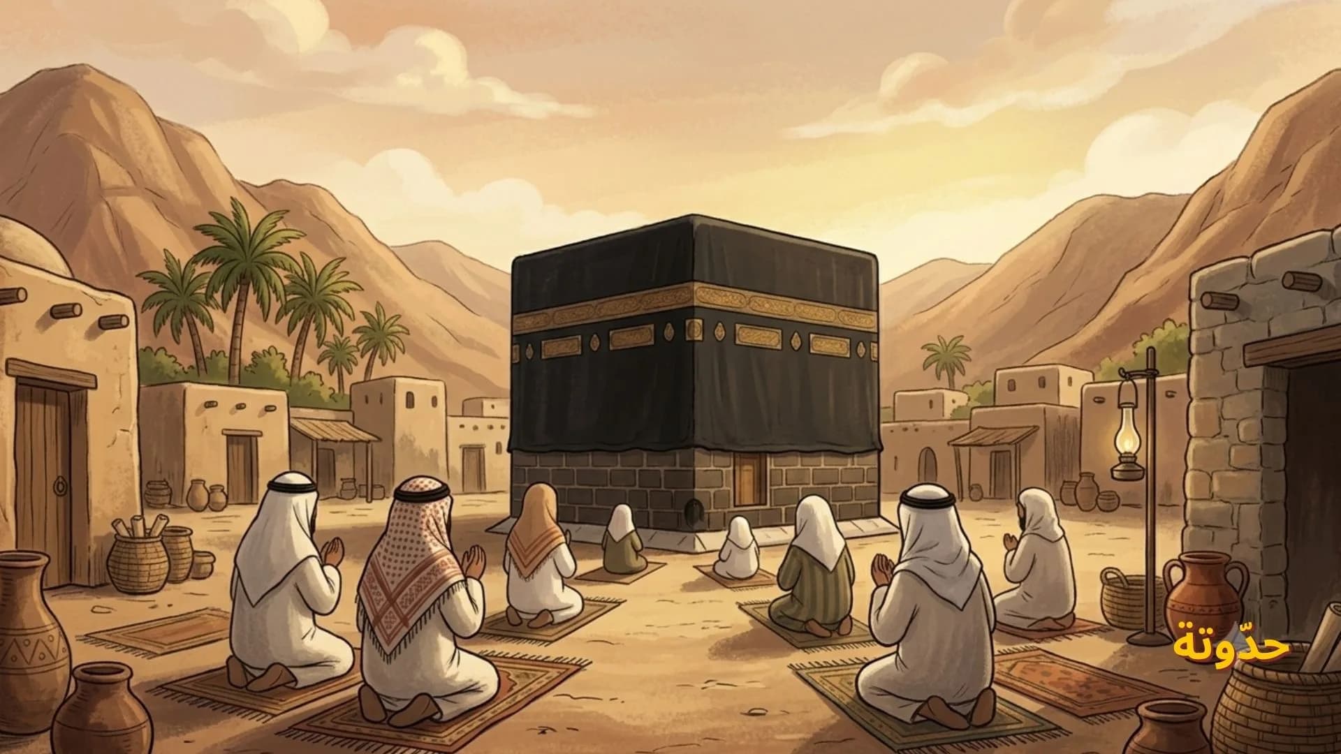 المسلمون يصلون حول الكعبة