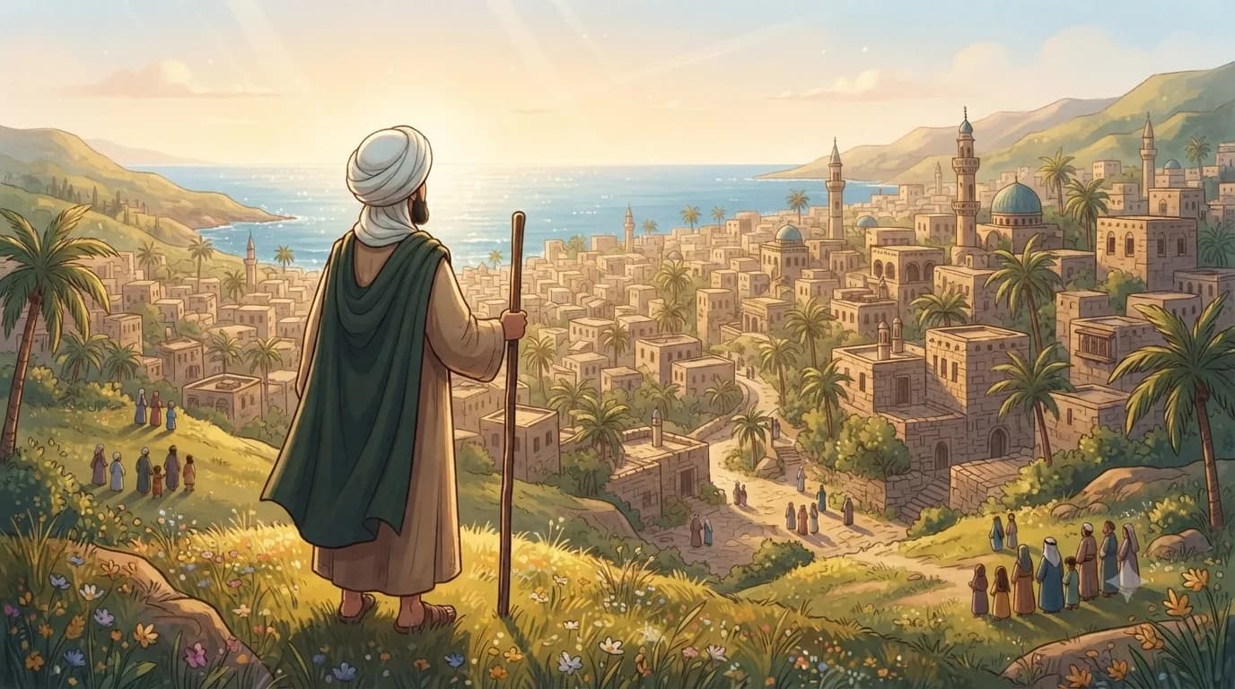 Prophet Yunus in the city of Nineveh