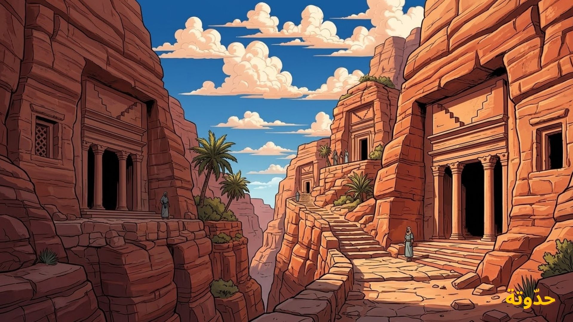 بيوت قوم ثمود المنحوتة في الصخر