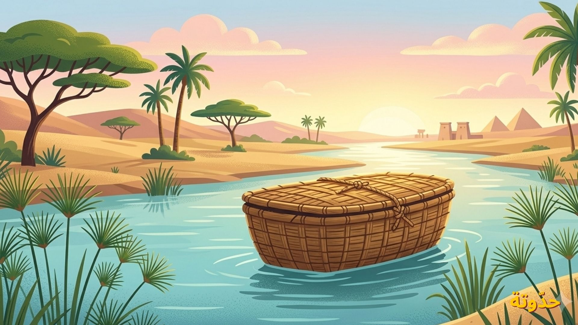 الصندوق الذي وضع فيه موسى عليه السلام في النهر