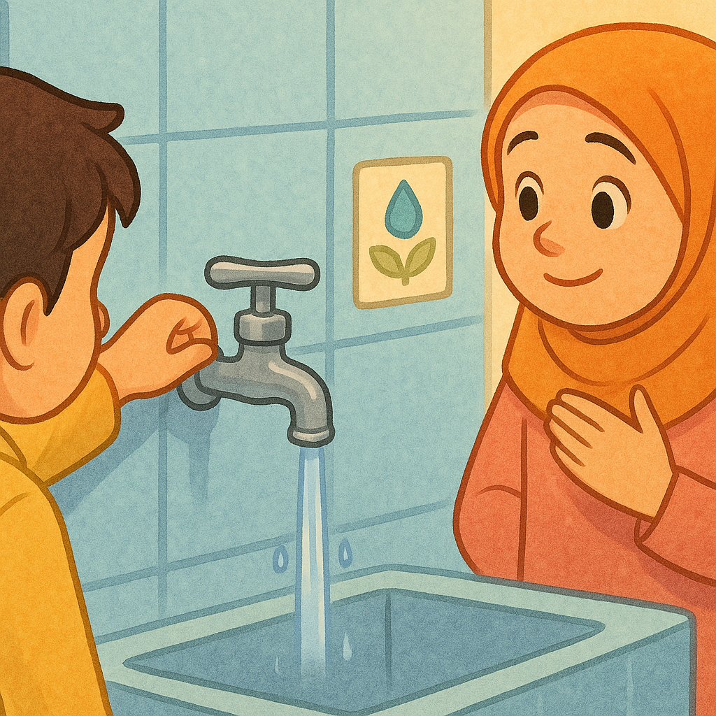 سلمى تتعلّم طريقة الوضوء