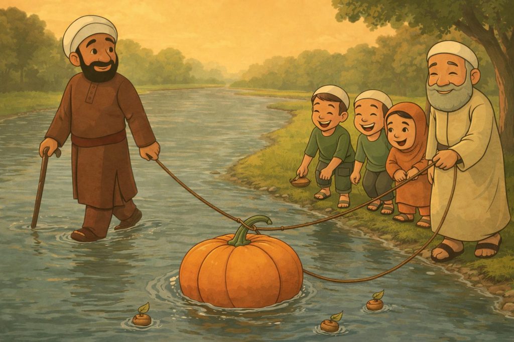 عنتر واليقطينة في النهر